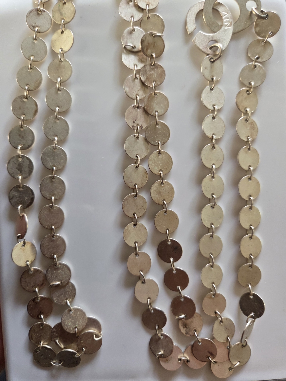 Vintage Israel Modernist Necklace by NIV – Heavy Silver Plated – Signed